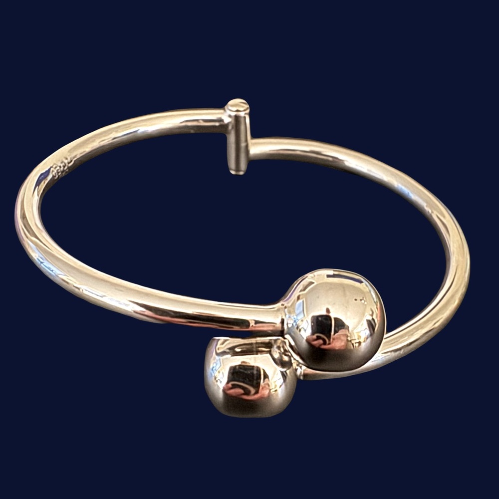 Sterling Silver Hinged Bypass Bracelet - image 1